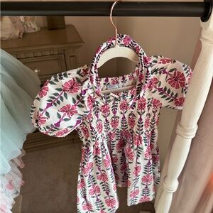 J. Crew Factory Toddler block-print smocked dress & headband set